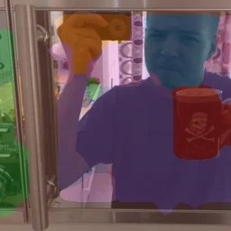 Slot segmentation of a person holding a mug