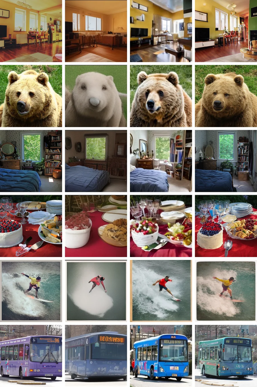 Reconstruction comparison: original, Stable-LSD, GLASS, Slot-RAE